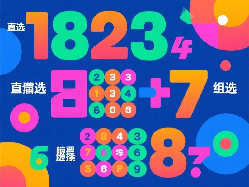 直选、组选、胆拖等彩票选择方法的抽象图示